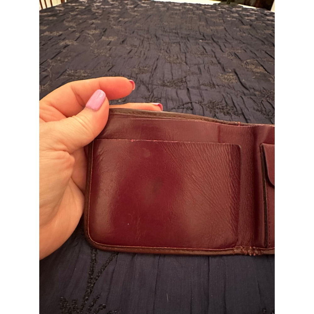 Dior Beige and Burgundy Canvas & Leather Bifold Wallet - Picture 7 of 15